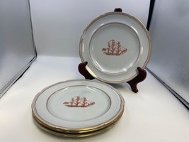 Set of 4 Spode TRADE WINDS RED Dinner Plates made in England - $184.99