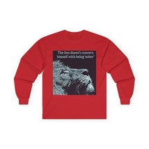The Lion Graphic Print Long Sleeve Tee Shirt Graphic Print Crewneck Unis... - $21.40+