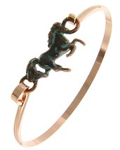 Galloping Horse Bangle Bracelet Adult NEW Copper Tone - $6.99