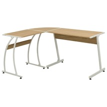 Corner Desk Oak Engineered wood with PVC cover and metal Large - $2,709.70 MXN