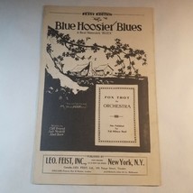 Blue Hoosier Blues A Real Homesick Blues Fox Trot for Orchestra Sheet Music - £10.18 GBP