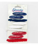 Vintage 90s Goody 32761 Barrettes Pony Twist Red White Blue Snap Clasp - $27.28 CAD