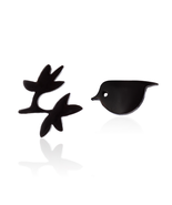 5 pairs of Black Birds And Fowers Earring Stud (Nged139D) - $12.50