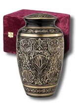 Brass Cremation Urn w. Velvet Box, 6&quot; Infant/Pet Size - £82.69 GBP