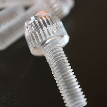 20 x Transparent Clear Plastic Acrylic Thumbscrews, slotted+knurled M5 x 16mm - £7.46 GBP