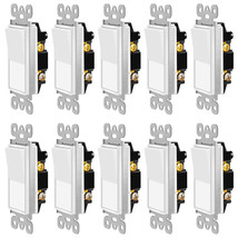 10 PK Paddle Rocker Switch Single Pole ON/OFF Wall LED Light Fan Switch ... - £34.59 GBP