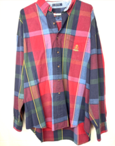 Vintage Chaps Ralph Lauren Multicolor Plaid Crest Shirt Red Green Blue XL - $21.23