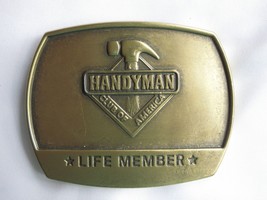 Vintage 1996 Men&#39;s Handyman Of America Member Belt Buckle Construction Worker - £12.13 GBP