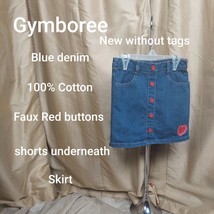 New Without Tags Gymboree  Denim Faux Button Down Skirt Size 8 - £9.59 GBP