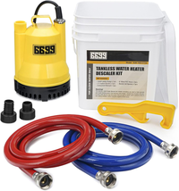 Tankless Water Heater Flushing Kit Includes 1/6HP Submersible Sump Pump with Two - £147.58 GBP