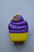 2017 Polly Pocket Purple Yellow Sweet Treat Cupcake House NO DOLls Mattel Used P - $13.19