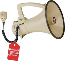 Megaphone 100W Bull Horn Professional PA Speaker W 2000 Yards Long Range - $3,781.76 MXN