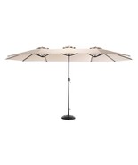 Large 14.8ft Outdoor Rectangular Patio Umbrella (Khaki) - $2,792.74 MXN