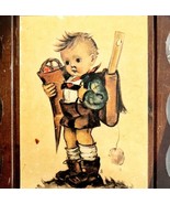 Hummel Wood Matte Print Young School Boy Vintage 1982 Farmhouse Wall Dec... - $19.99