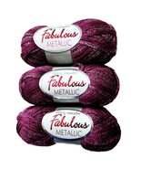 Mary Maxim Fabulous Metallic yarns 3 Plum 834-206 skeins 100 Grams Dye Lot - $11.40