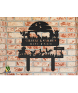 Personalize Mini Farm Metal Art Garden Stakes-Custom Farm Sign for Garde... - $55.67 CAD+