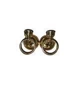 Shiny Brass Candle Wall Sconces Set of 2 Colonial Style Vintage Made in ... - €24,75 EUR