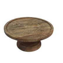 Rustic Farmhouse Decor Wooden Cake Stand - 11.5”Dx5”H - Made In India - $19.79