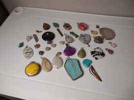 Lot Of Over 30 Stone Pendants And Charms - £59.87 GBP