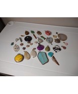 Lot Of Over 30 Stone Pendants And Charms - £59.76 GBP