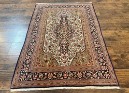 Per&#39;sian Rug 3.6 x 5 Kork Wool Very Fine Handmade 325 KPSI Rare Semi Antique - £1,598.71 GBP