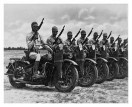 WW2 Us Army Soldiers On Harley Davidsons Holding Thompsons Submachine 8X10 Photo - £6.67 GBP