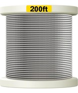 200ft 1 8 Stainless Steel Cable T316 Marine Grade Decking Aircraft Cable... - $79.05