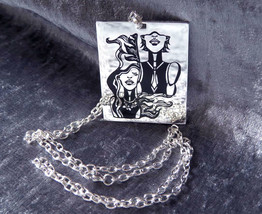 Necklace &quot;Duality in black&quot; - Stainless steel 316L  - £27.36 GBP
