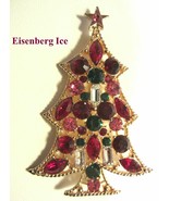 EISENBERG ICE Christmas Tree Brooch Pin Multi Colored Shaped Rhinestones... - £142.17 GBP