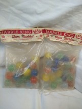 Vintage MARBLE KING GLASS MARBLES 2 Unopened Bags NOS (20 count &amp; 22 count) - £23.29 GBP