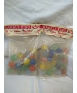 Vintage MARBLE KING GLASS MARBLES 2 Unopened Bags NOS (20 count &amp; 22 count) - £23.73 GBP