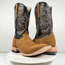 Capitan Mens Cowboy Boots Matador 10.5D Brown Rough Out Suede Square Toe... - $222.75