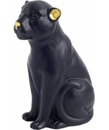 Leopard Black Panther Cat 28380 Ceramic Matte Black Gold Accent Statue 8... - £31.64 GBP