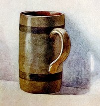 Ceramic Mug Still Life Example Reflection Painting 1900 Victorian Print DWW2B - $29.99