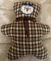 Handmade Teddy Bear Brown Plaid Print Soft and Cuddly Keepsake Gift - £9.76 GBP