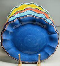 4 Dinner Plates Nautica Melamine 11” Turquoise Blue Orange Yellow New - $35.59