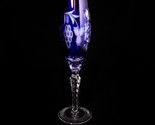 ajka marsala crystal cobalt blue champagne flute 9&quot; Tall - £138.26 GBP