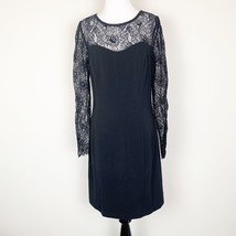 Laundry by Shelli Segal Womens Lace Little Black Dress Size 8 Long Sleev... - $207.34 MXN