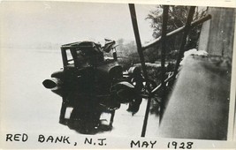 RPPC Postcard NJ F395 Car Crash Wreck Red Bank May 1928 Model T Water Kodak - £13.02 GBP