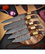 CUSTOM HANDMADE FORGED DAMASCUS STEEL CHEF KNIFE KITCHEN KNIVES CHEF SET... - $88.21
