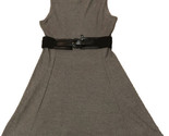 Jessica Howard Belted Gray Ribbed Tank Dress Fit &amp; Flare Petite Size 4P - $21.71