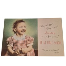 Postcard Sunday School Little Girl Why So Happy Why So Gay 1947 Unposted - £13.47 GBP
