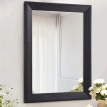 Black Wall Mirror Hanging Modern Home Decor Vanity Black Rectangle Bathroom Wood - $41.51