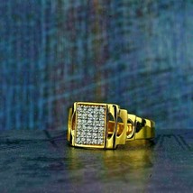 0.65Ct Diamante Favoloso Impegno di Cluster Uomo Anello IN 14K Oro Giallo Finire - £89.66 GBP