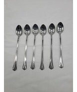 Cambridge KARLA Stainless Iced Tea Spoons Flared Plume Tip 7&quot; Lot of 6 - $19.78