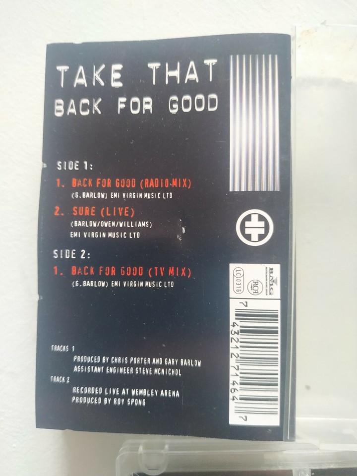 TAKE THAT Back For Good Single Rca 1995 Ru Edition - Ruban Cassette Am Item image 2