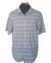 Horny Toad Shirt Men&#39;s X-Large Button Front Organic Cotton Bluish Gray Striped - £17.34 GBP