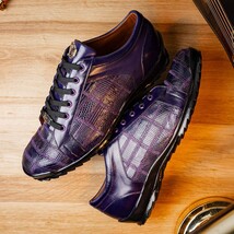 Bari Genuine Lizard Fashion Sneaker Sporty Shoes Purple image 12