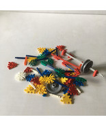 Vintage Knex toy pieces lot building toy parts wheel pieces mixed color ... - $19.75