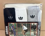 Vintage Adidas 3 Pair Men’s Crew Sock 10-13 White Black Grey Made in USA - $39.99